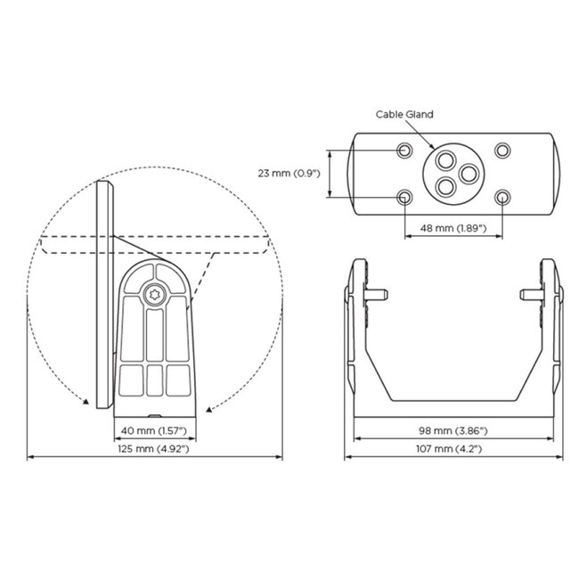 Zipwake Zipwake Gimbal Bracket tbv Control Panel