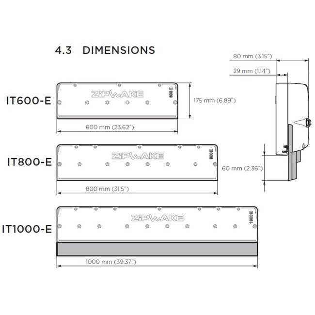 Zipwake Zipwake Interceptor 1000E - kabel 3m