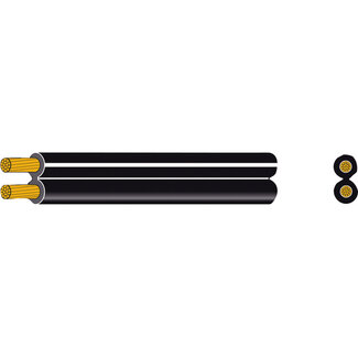 Automarine Speaker kabel 2x1.5mm² zwart/zwart-wit