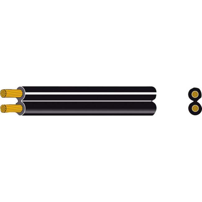 Automarine Speaker kabel 2x1.5mm² zwart/zwart-wit