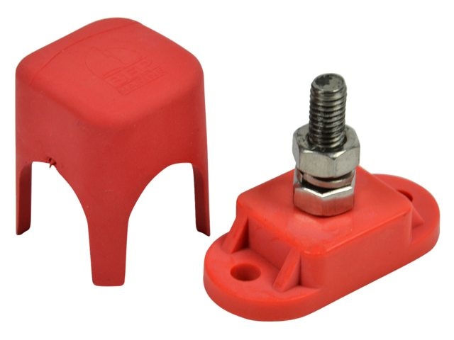 BEP Vermogensklem 6mm stud rood