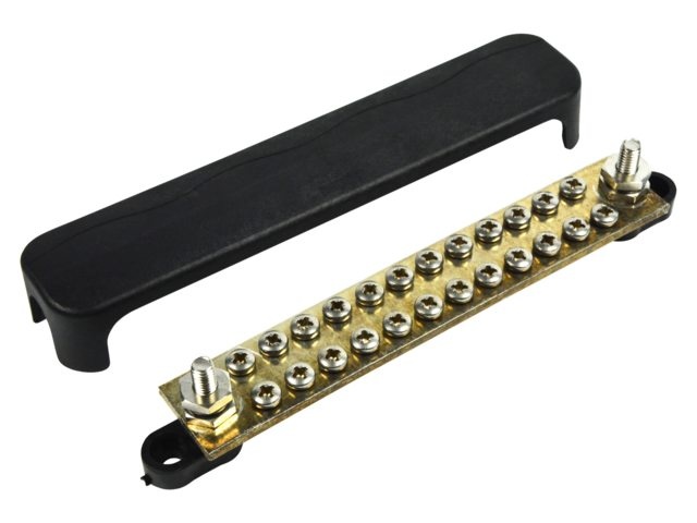 BEP Busbar 24 terminals, 2 studs