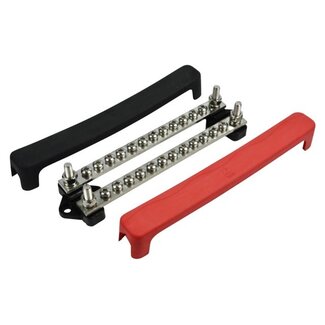 BEP Busbar dubbel 12 terminals, 2 studs