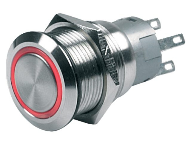 BEP Schakelaar push-button on/off 12V rood