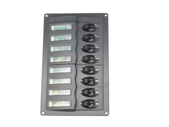 BEP Circuit breaker paneel 12V 8-voudig verticaal
