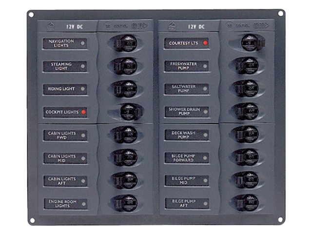 BEP Circuit breaker paneel 12V 16-voudig