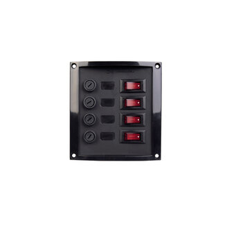 Talamex Schakelpaneel verticaal 4 zekeringen zwart