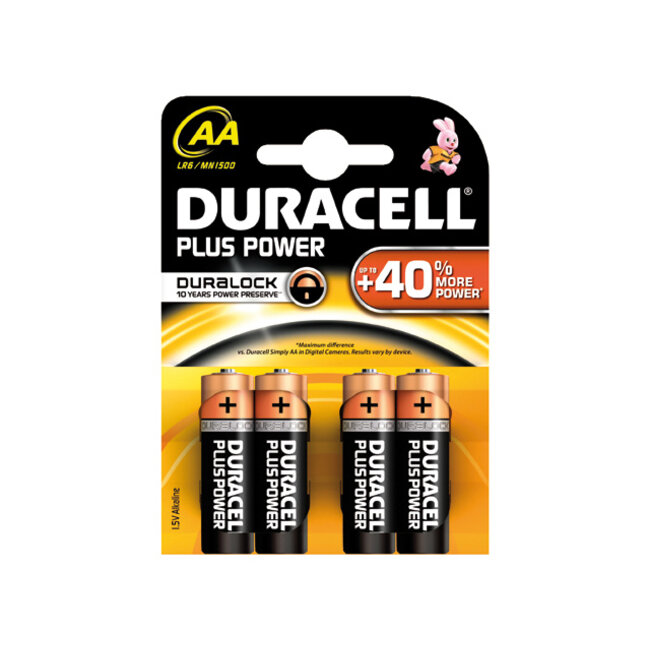 Duracell Batterij plus MN1500. AA. 4-pack