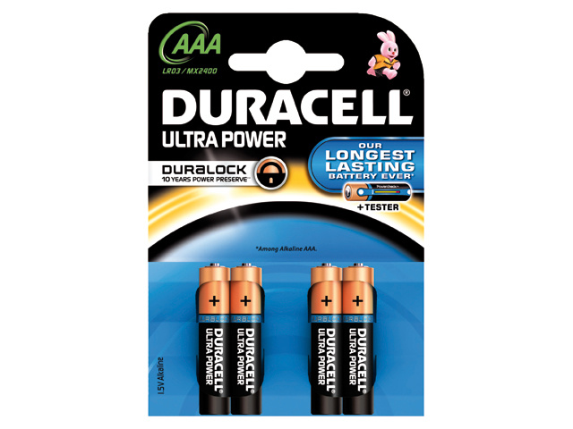 Duracell Batterij ultra MX2400. AAA. 4-pack