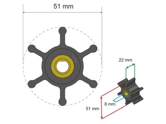Albin pump marine Premium Impeller kit nr. 06-01-009