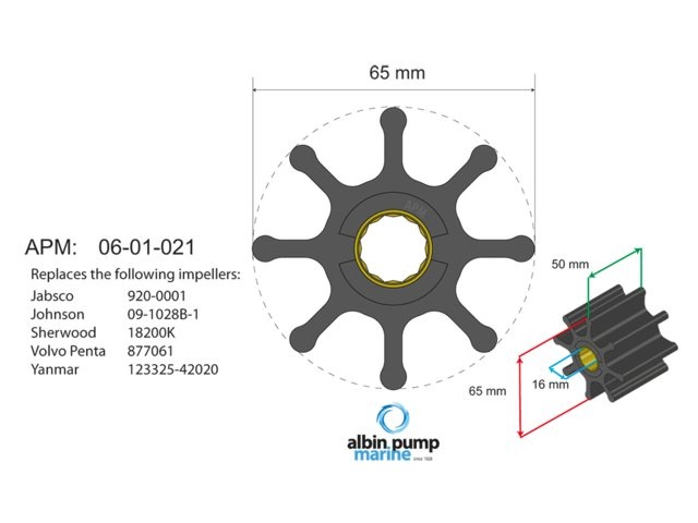 Albin pump marine Premium Impeller kit nr. 06-01-021