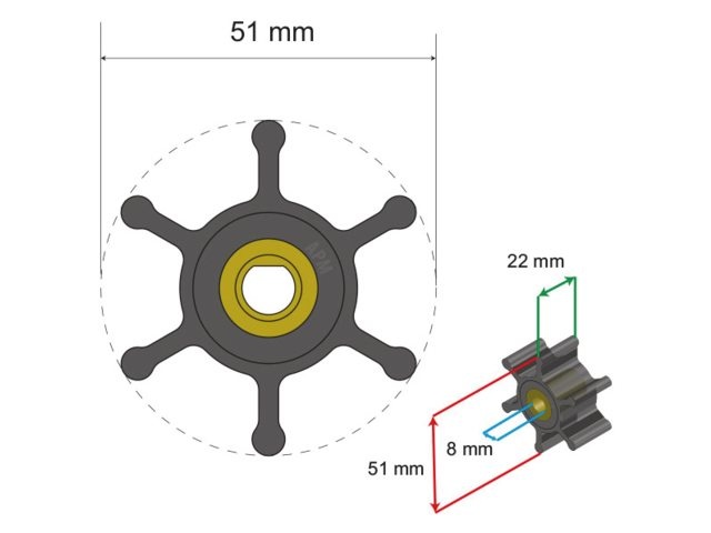 Albin pump marine Premium Ballast Impeller nr. 06-04-036