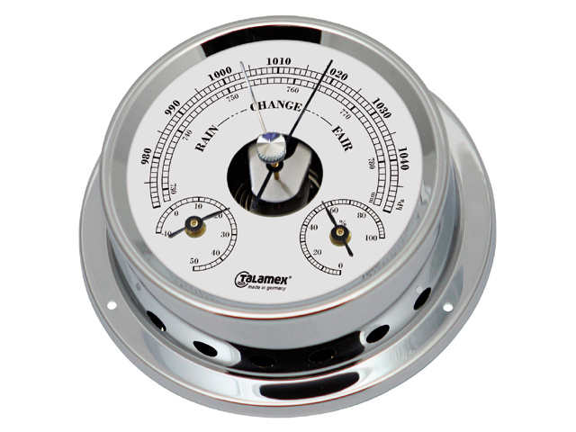 Talamex Baro/thermo/hygrometer messing verchroomd 125/100mm