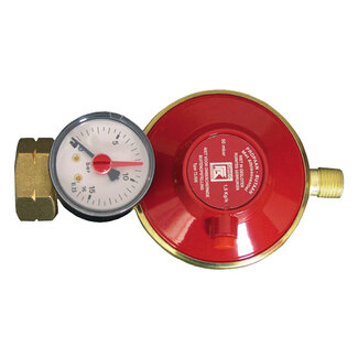 Talamex Gasdrukregelaar shell/combi 30mbar manometer met ¼ l bu