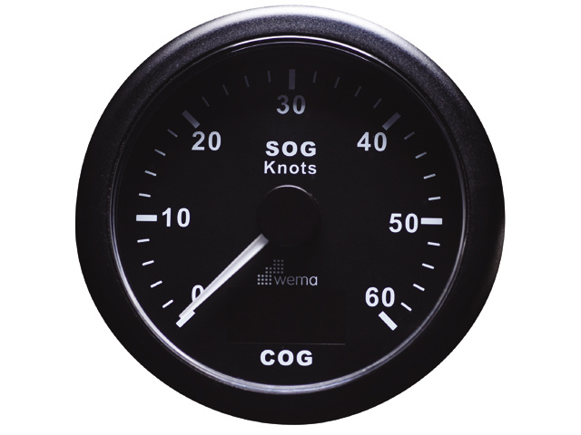 Wema GPS speedometer zwart 60kn/110km