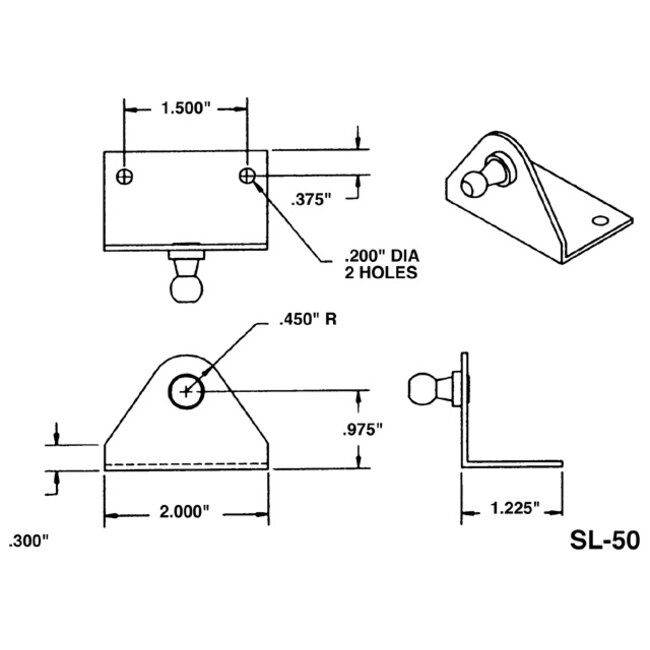 Attwood L-steun sl-50