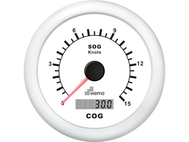 Wema ΒΊ GPS speedometer 0-15 kn wit incl. antenne