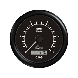 Wema º GPS speedometer 0-15 kn zwart incl. antenne