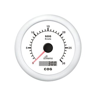 Wema º GPS speedometer 0-30 kn wit incl. antenne