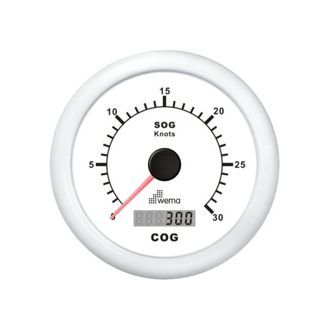 Wema º GPS speedometer 0-30 kn wit incl. antenne
