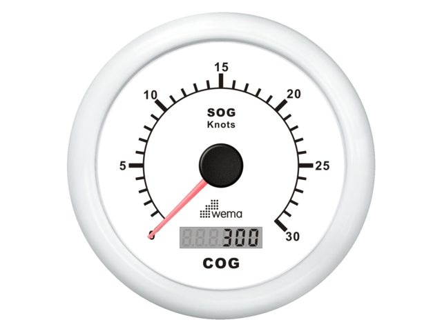 Wema ΒΊ GPS speedometer 0-30 kn wit incl. antenne