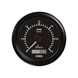 Wema º GPS speedometer 0-30 kn zwart incl. antenne
