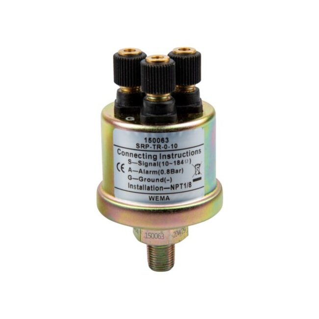 Wema º Oliedruksensor 10bar met aarde en alarm