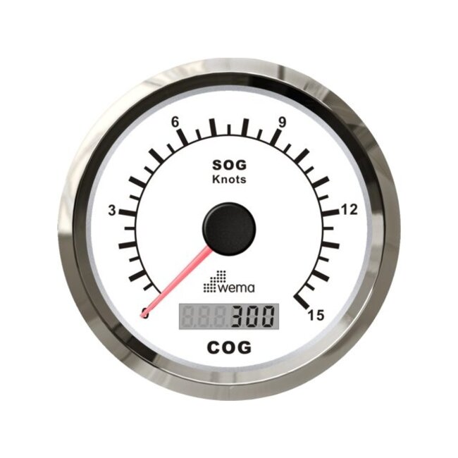 Wema º Silver serie GPS speedometer 0-15 kn wit incl. antenne