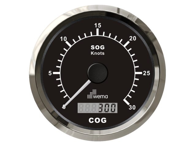 Wema ΒΊ Silver serie GPS speedometer 0-30 kn zwart incl. antenne