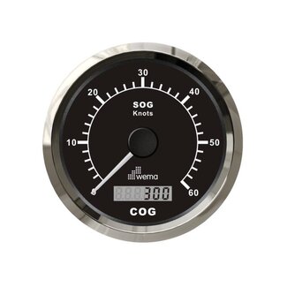 Wema º Silver serie GPS speedometer 0-60 kn zwart incl. antenne