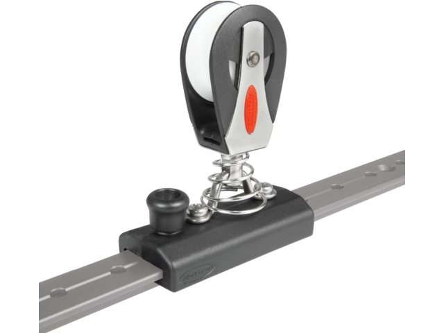 Ronstan RC72533S Slede met stopper en 1-schijfs staand blok op veer