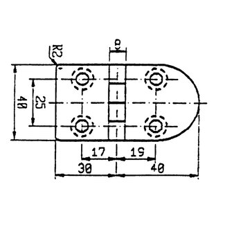 Talamex Scharnier rvs 70x40mm 90°