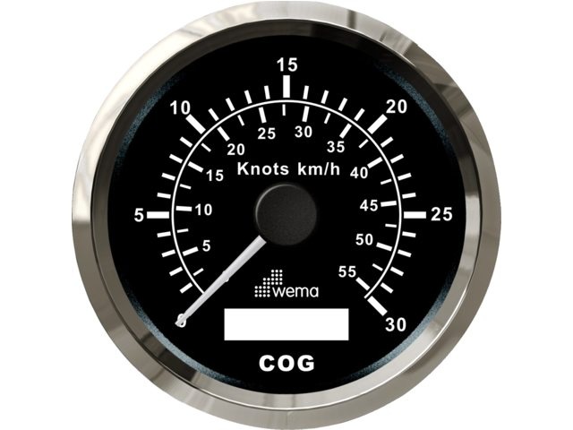Wema Silver serie GPS speedometer black 30kn/54km