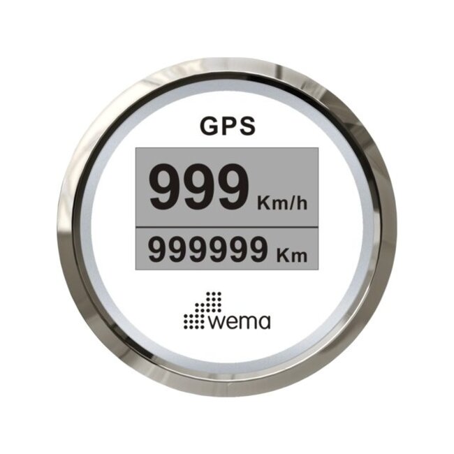 Wema Silver serie GPS speedometer digitaal 52mm wit