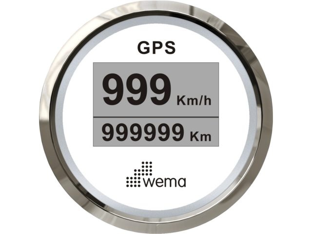 Wema Silver serie GPS speedometer digitaal 52mm wit