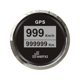 Wema Silver serie GPS speedometer digitaal 52mm zwart