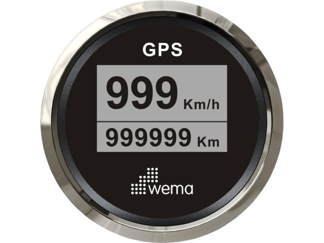 Wema Silver serie GPS speedometer digitaal 52mm zwart