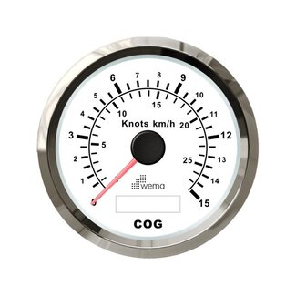 Wema Silver serie GPS speedometer wit 15kn/27km