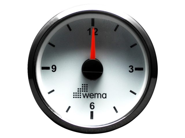 Wema Silver serie klok wit