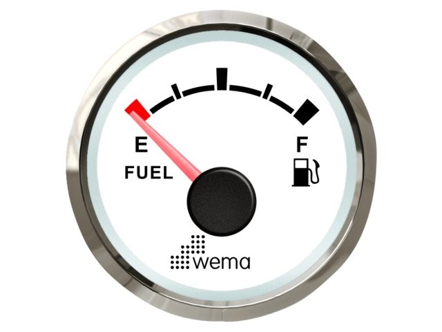 Wema Silver serie tankmeter brandstof NMEA2000 wit