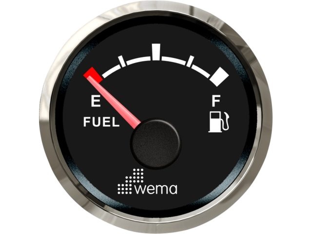 Wema Silver serie tankmeter brandstof NMEA2000 zwart