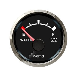 Wema Silver serie tankmeter water NMEA2000 zwart