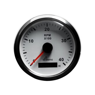 Wema Silver serie Toerenteller 4000/U wit