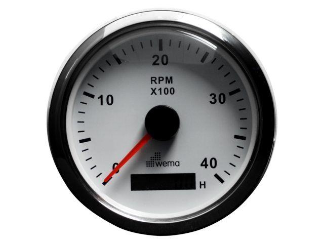 Wema Silver serie Toerenteller 4000/U wit