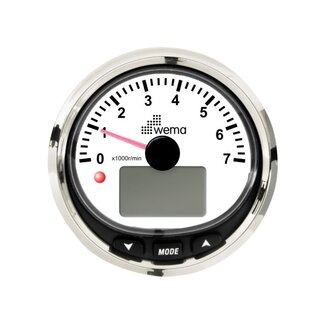 Wema Silver serie toerenteller 7000 rpm NMEA2000 zwart