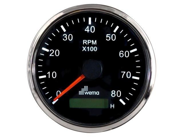 Wema Silver serie Toerenteller 8000/U zwart