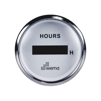 Wema Silver serie urenteller wit