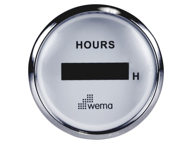 Wema Silver serie urenteller wit