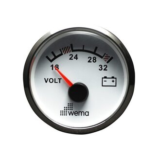 Wema Silver serie voltmeter 24V wit