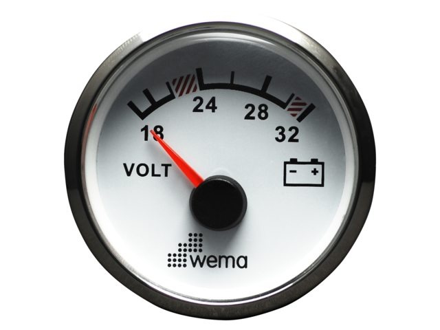 Wema Silver serie voltmeter 24V wit